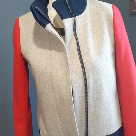 J.Crew Colorblock Coat - Size 00 - Picture 9 of 15